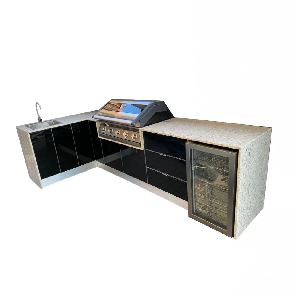 Weatherproof Outdoor Kitchen L Shaped to Suit Beefeater 5 Burner - 1540MM x 3285MM