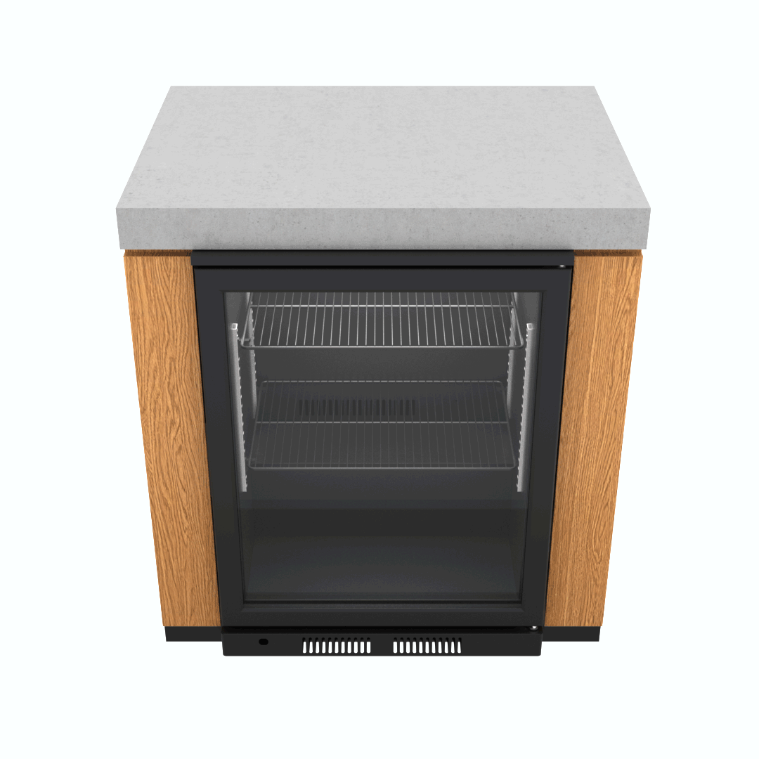 Everdure Seabreeze Beverage Cooler Module with Everdure Single Door Beverage Cooler (Timber Look)