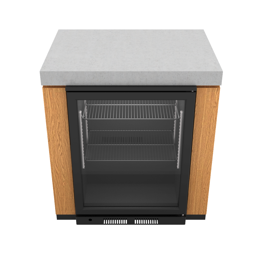 Everdure Seabreeze Beverage Cooler Module with Everdure Single Door Beverage Cooler (Timber Look)