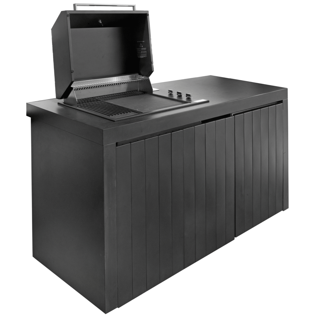 Artusi Piazza Outdoor Kitchen with 3 Burner BBQ, Integrated Bar Fridge and Icemaker