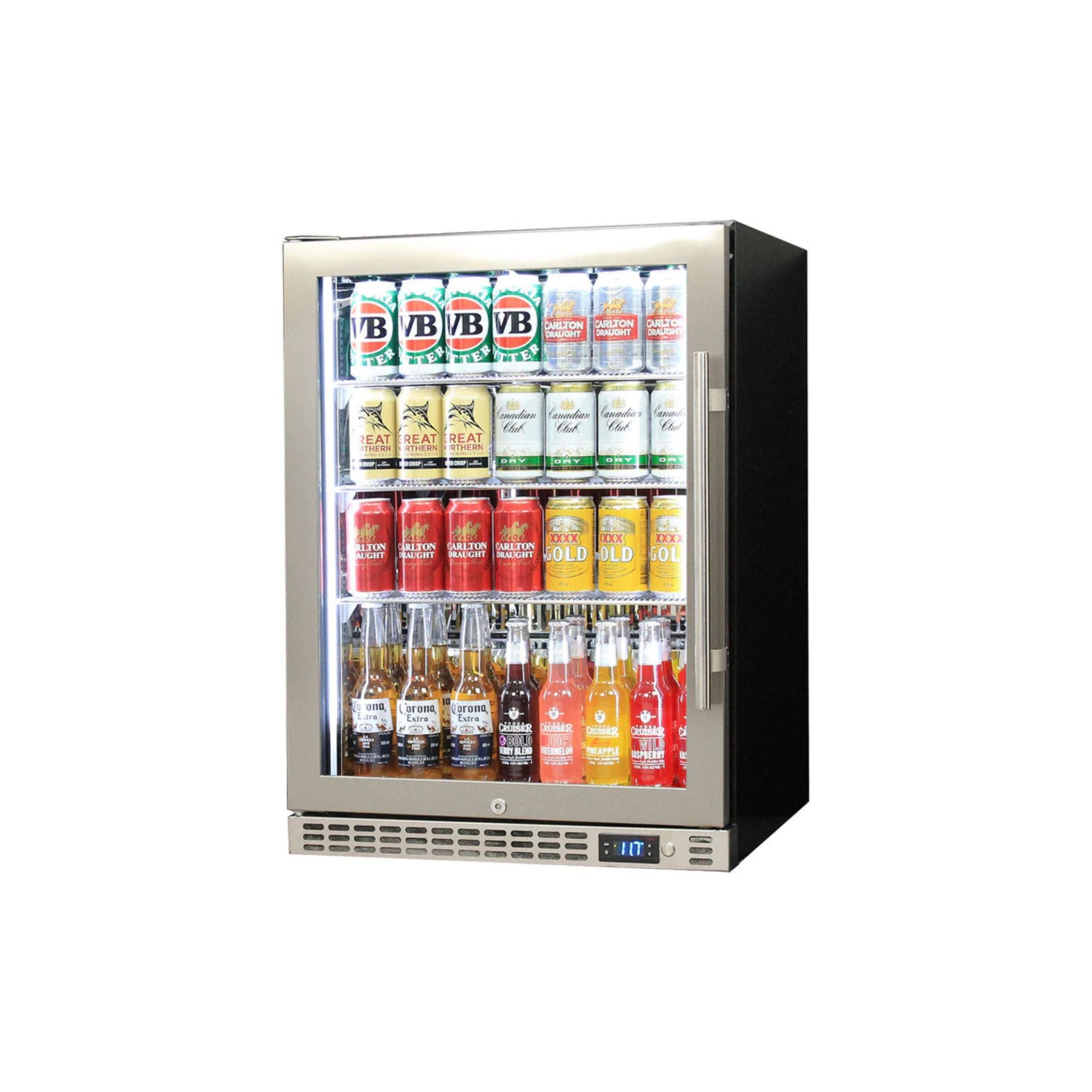 Schmick Stainless Steel Bar Fridge Heated Glass Door (Left Hinge - Right Handle)
