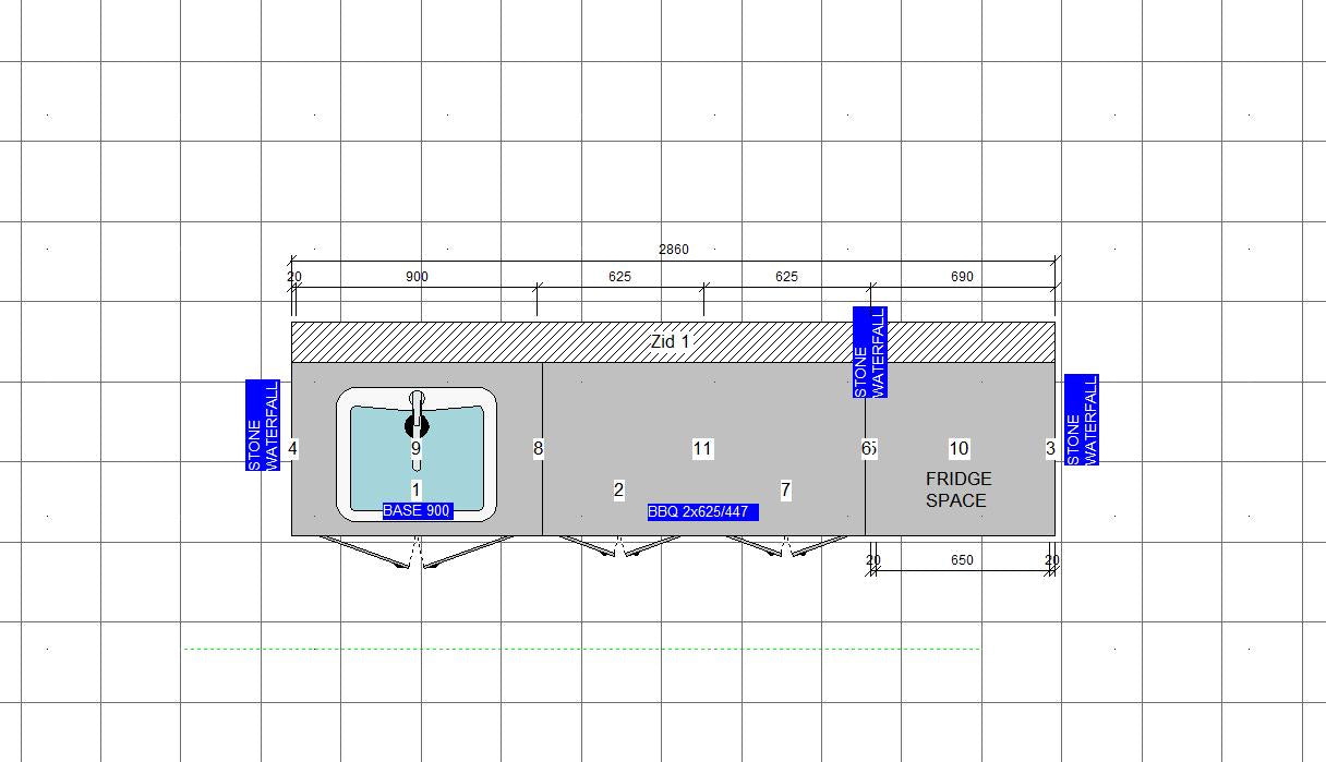 Weatherproof Outdoor Kitchen to Suit Euro 6 Burner - 2860MM