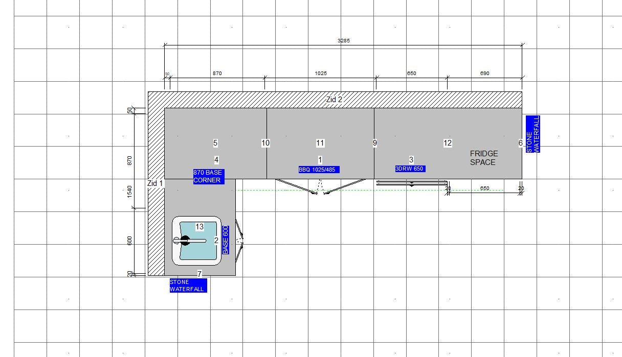 Weatherproof Outdoor Kitchen L Shaped to Suit Beefeater 5 Burner - 1540MM x 3285MM