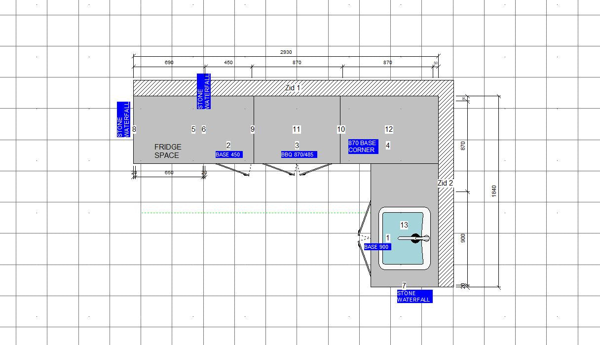 Weatherproof Outdoor Kitchen L Shaped Suit to Weber Family Q - 2930MM x 1840MM
