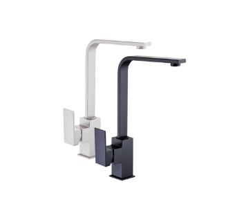 Euro Square High Rise Sink Mixer (Black)