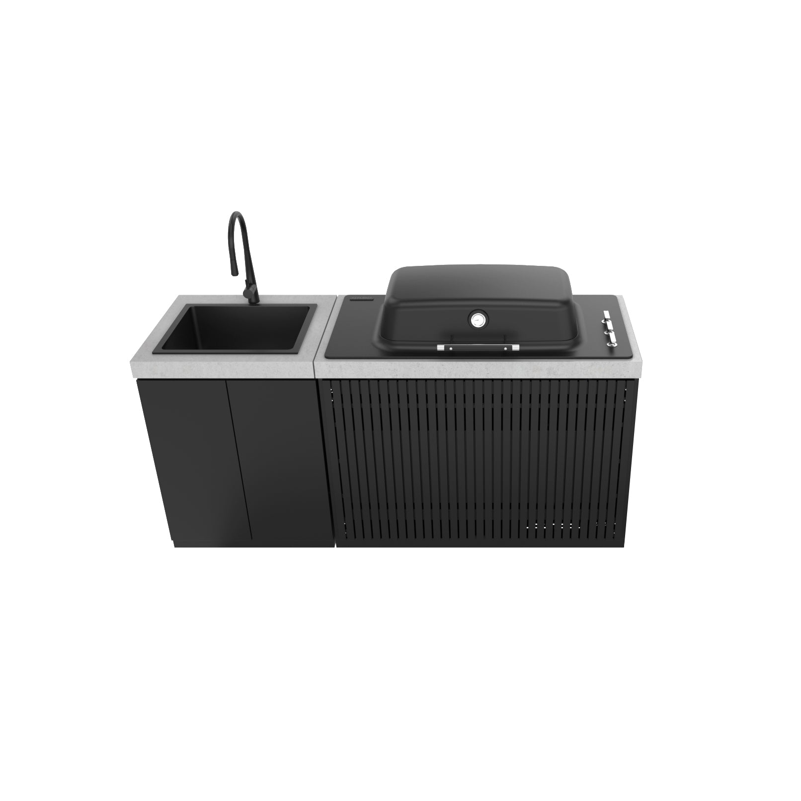 Everdure Seabreeze Outdoor Kitchen with Furnace Built In BBQ & Sink (Black)