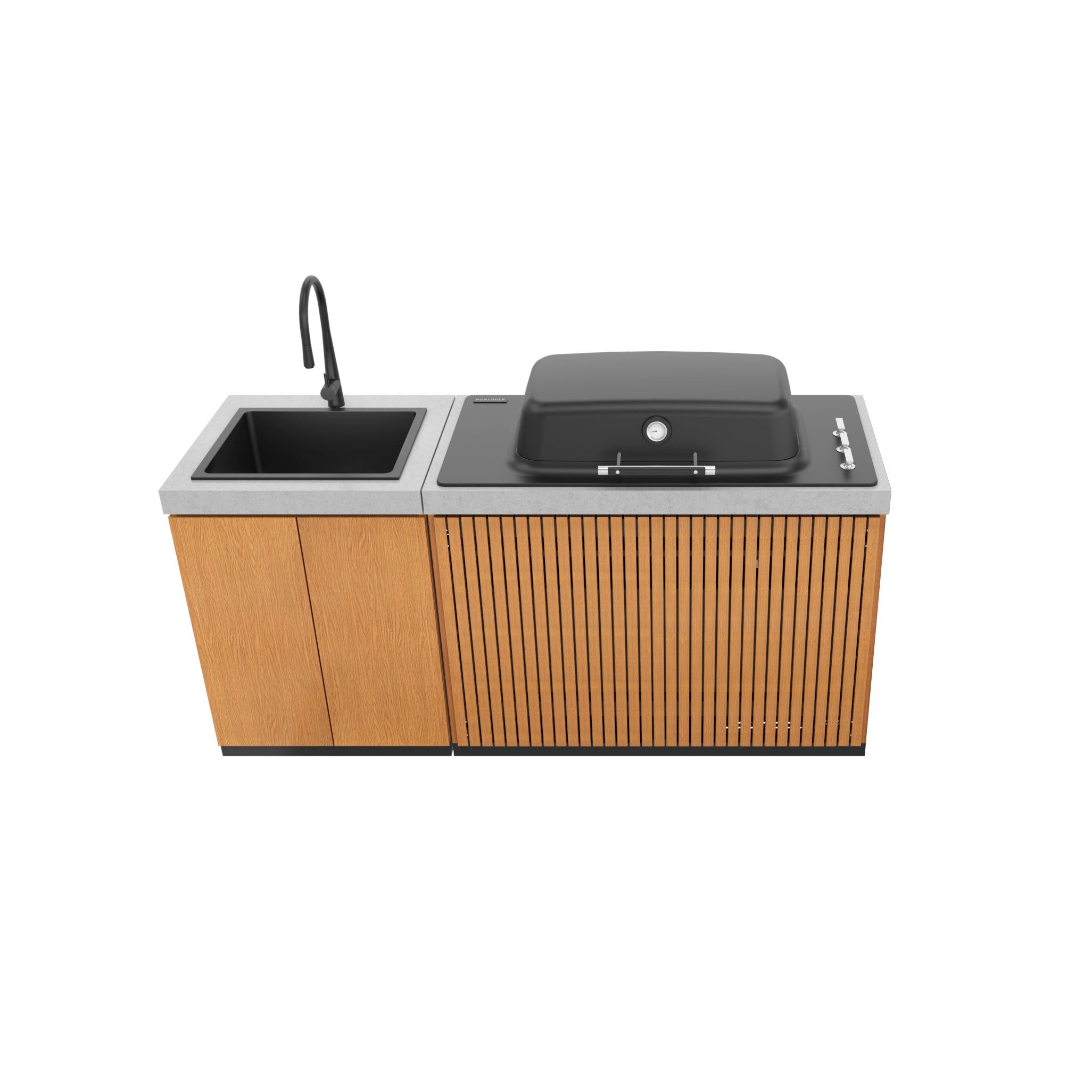 Everdure Seabreeze Outdoor Kitchen with Furnace Built In BBQ & Sink (Timber Look)