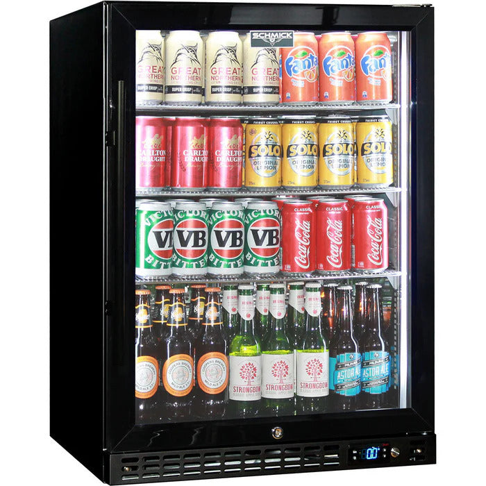 Schmick Black Bar Fridge Heated Glass Door (Right Hinge - Left Handle)