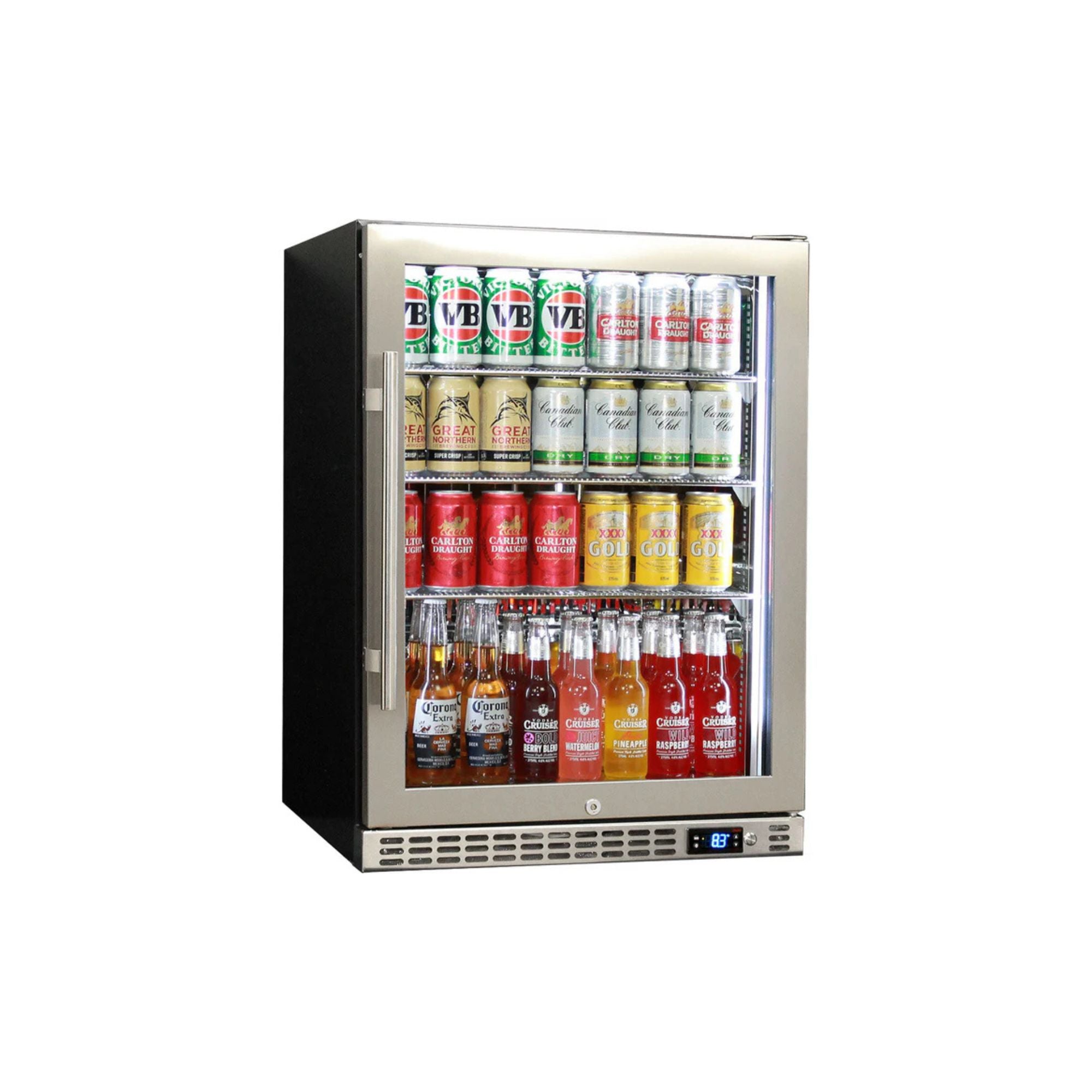 Schmick Stainless Steel Bar Fridge Heated Glass Door (Right Hinge - Left Handle)