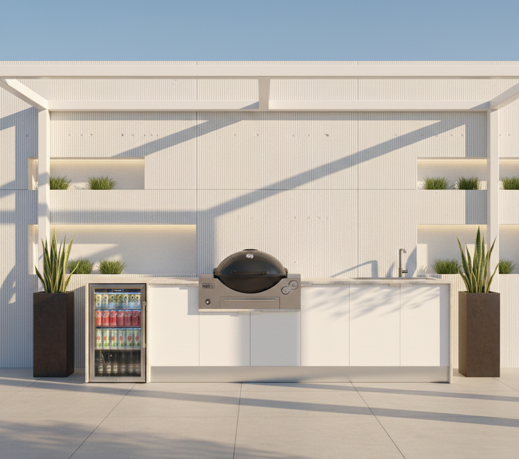 Weatherproof Outdoor Kitchen to Suit Weber Family Q - 3880MM